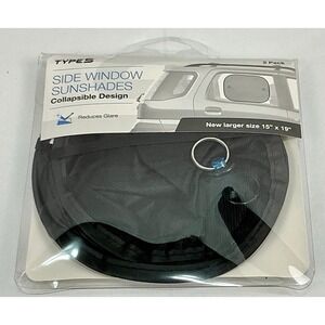 AUTO SUN SHADE TYPE S SIDE‎ WINDOW BLACK MESH FOLDABLE 2 PACK NEW